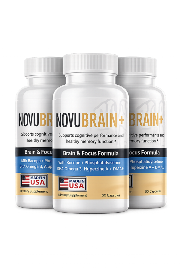 NovuBrain+ Neural Throughput Stack — 3 bottle supply